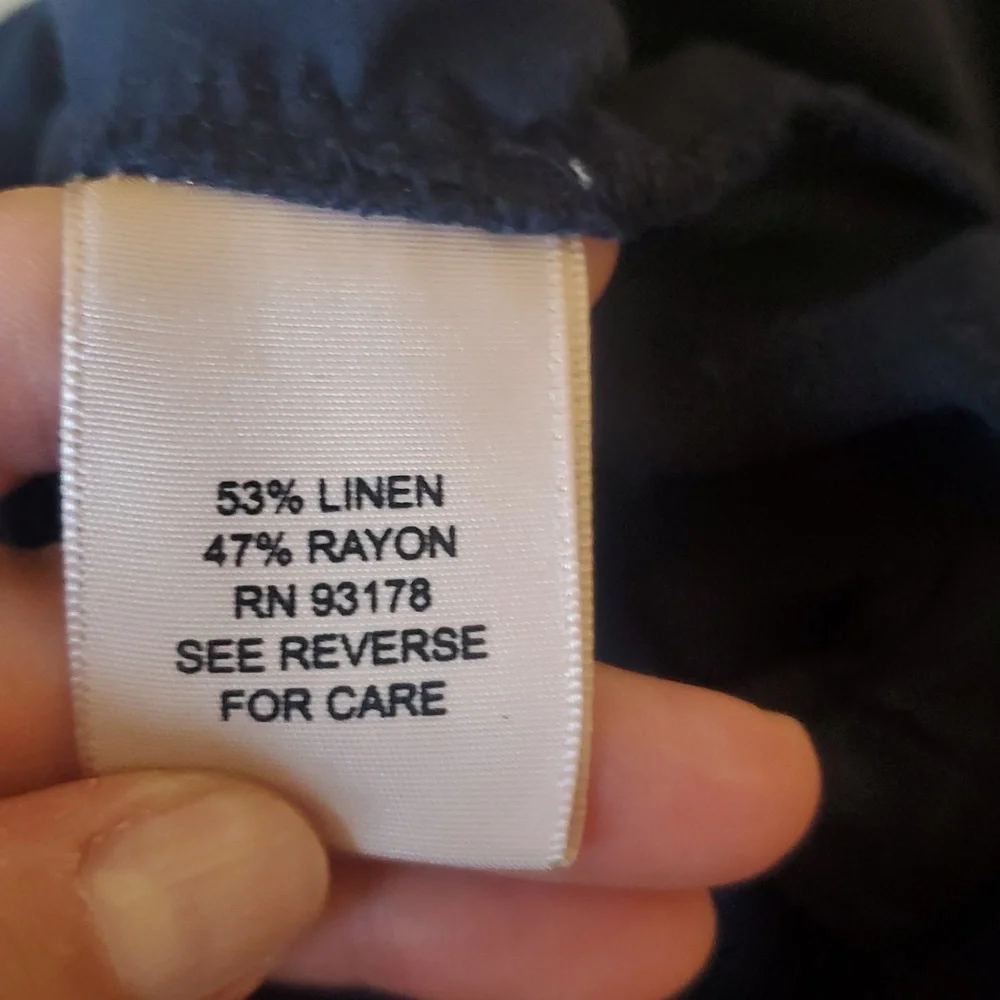 Philosophy Black Linen Blend Wide-Leg Flowy Pants Size M Medium - Picture 11 of 12